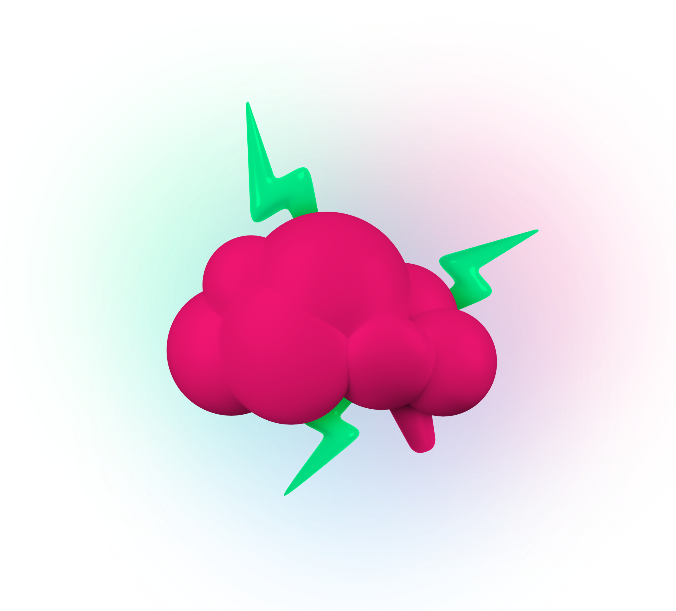 A brain with lightning bolts to indicate headaches related to complicated dev work